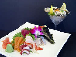 SASHIMI AND OYSTERS- CLICK HERE FOR A CLOSE-UP IMAGE 